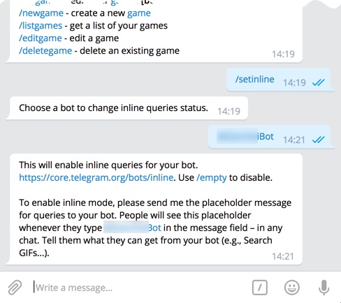 send / setinline to BotFather